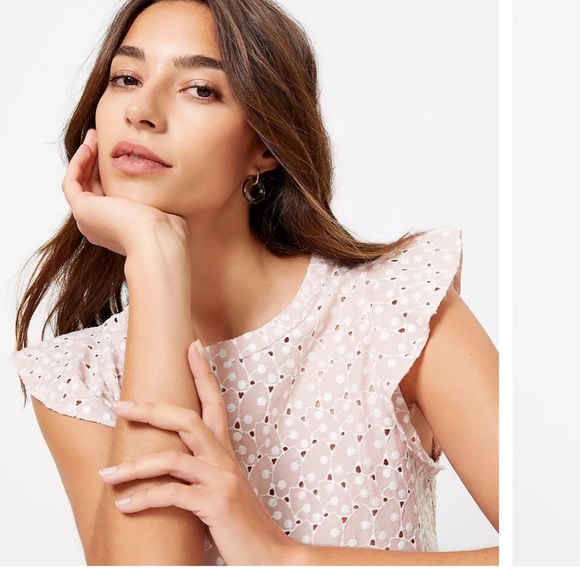 Loft eyelet flutter shell blouse size large excellent condition - Picture 1 of 7